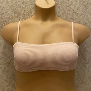 Hollister Light Pink Ribbed Bikini Top